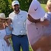 Scottie Scheffler's son Bennett suffers hilarious bathroom mishap as golf star wins $4million Memorial prize