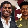 Grinning Marcus Rashford has fans spotting his remarkable glow-up at Barcelona unveiling compared to 'rough' Aston Villa photos