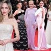 Angelina Jolie exudes glamour in an elegant cream gown as she joins Natalie Portman, Julia Garner and Emma Stone at the Eddington premiere during Cannes Film Festival
