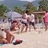 Sunbed wars! Shocking moment 'Brit' is beaten by beach staff 'after he argued over the price of a lounger and just dumped his towel on the sand'