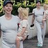 Pregnant Katherine Ryan shows off her growing baby bump as she heads out with daughter after hitting back at her critics over past sexual arrangement