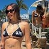 Bikini-clad Demi Sims and MIC star girlfriend Jazz Saunders pack on the PDA as they enjoy first holiday together in Marbella
