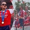 Arsenal star Katie McCabe steals the show with foul-mouthed Tottenham chants and renditions of her own song at Gunners women's Champions League parade