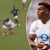 Immanuel Feyi-Waboso endures nightmare comeback after six-month injury lay-off as he is SENT OFF for a horror tackle in damaging blow to his Lions hopes - as England squander 12-point lead to lose against France