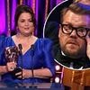 Ruth Jones fights back tears as she pays tribute to pal James Corden after winning Best Actress for Gavin and Stacey at the BAFTA TV Awards - before teasing their next project