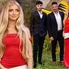 Princess Andre cuts a glamorous figure in a red gown as she attends the Mission: Impossible London premiere with brother Junior and dad Peter