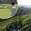 Terrifying moment plane crash lands at iconic Riviera Country Club as players watch on