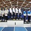 Moment defeated Swiss fencers refuse to face Israeli flag during European championship medal ceremony in show of 'empathy' over 'great human suffering'