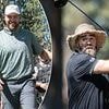On course with the Kelces: Travis and Jason sink beers, dodge bears and struggle for birdies... but there's no sign of Taylor Swift - yet!
