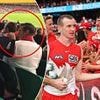 Sydney Swans: Footy fans slam AFL team after one of their supporters was caught getting a beauty treatment in the middle of a game - but all is not as it seems
