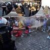 Chelsea and Real Betis fans clash as trouble flares ahead of Conference League final in Poland... as police use TEAR GAS on Blues supporters
