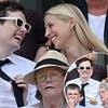 Lady Gabriella Kingston returns to Wimbledon: Royal looks in good spirits as she shares a laugh in the VIP box with friend Robert Denning - a year after her husband's death