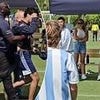 Shocking moment crazed fan runs at Lionel Messi and Luis Suarez before he gets dragged away by security