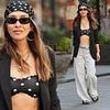 Myleene Klass shows off her abs in polka dot bralet and jeans as she steps out at Smooth Radio