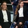 Kate Middleton dons black £1,500 Alexander McQueen blazer at the Women's Rugby World Cup - as she pays tribute to the Duchess of Kent