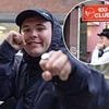 Kneecap rapper poses at surprise performance which Irish trio announced just hours after member was charged with terror offence 'for displaying flag in support of Hezbollah'