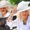 Queen Camilla dons sophisticated ensemble as she joins her husband for his official birthday celebrations at Trooping the Colour