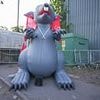 Striking Birmingham bin workers blow up giant inflatable rat at 'mega picket' blocking depot in city blighted by rodents and mountains of rubbish as industrial action rumbles on