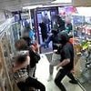 Terrifying moment feral gang of balaclava-clad teens attack shop worker then steal vapes and fizzy drinks
