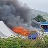 Fire breaks out at Appleby Horse Fair: Stall and tent are engulfed in flames as smoke billows cross gathering of thousands of gypsies from across Europe