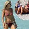 Kate Moss, 51, shows off her incredible figure in a skimpy pink bikini as she hits the beach for a day of sunbathing with daughter Lila, 22, in Formentera