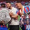 Crystal Palace players mob former skipper live on air and hand him winner's medal after Community Shield triumph against Liverpool