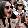 Lily Collins channels her Emily In Paris alter-ego with a chic beige look as she takes a break from filming season five to attend the 2025 French Open Men's Final at Roland Garros alongside Natalie Portman