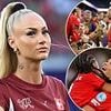 Why 'World's sexiest footballer' Alisha Lehmann's now has a bodyguard at Women's Euros, as she faces online hate over glam looks on the bench
