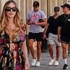 Sydney Sweeney, 27, strolls through Venice with 'newly-single' Orlando Bloom, 48, and Tom Brady after she sparked romance rumors with NFL star at Jeff Bezos and Lauren Sanchez's wedding