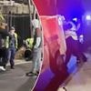 Wild brawl erupts between fans at an NRL game as police officers are allegedly 'punched in the face' as one spectator is left with blood pouring down his head