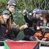 Terror charges brought against three women after van is driven into the fence of a defence factory in Edinburgh in pro-Palestine protest