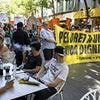 Furious Spaniards demand Brits 'go home' as they march through streets in front of stunned holidaymakers in latest wave of anti-tourist protests