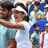 Game to love! Emma Raducanu and Carlos Alcaraz hit the court for long-awaited US Open mixed doubles pairing in $1m tournament amid relationship rumours