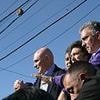 Moment Argentine President Javier Milei is pelted by stones 'over corruption scandal'