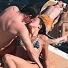 Dua Lipa and fiancé Callum Turner can't keep their hands off each other as they share a passionate kiss during romantic Amalfi Coast getaway