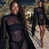 AJ Odudu shows off her incredible figure in a completely sheer mini dress as she enjoys night out on Ibiza holiday