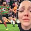 Woman reveals the moment a kick from one of the NRL's biggest stars accidentally left her with a bloodied nose