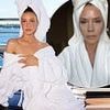 Nicola Peltz copies lookalike Victoria Beckham as she poses in a bathrobe and towel look favoured by her mother-in-law