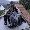 Schoolboy, seven, seriously injured after being hit by a car while he was playing on a trampoline