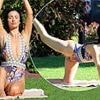 Chantelle Houghton shows off her incredible five stone weight loss in a plunging swimsuit as she enjoys a yoga class in Tenerife