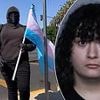 Masked flag-wielding trans protestor arrested for attacking activist at California state track championships