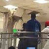 Stomach-churning moment brown SEWAGE explodes from ceiling at America's busiest airport