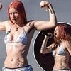 Wet Leg's Rhian Teasdale shows off her sculpted physique in a bikini top and hot pants as she takes to the stage at Scotland's TRNSMT Festival