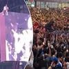 Terrifying moment Knicks fan scales NYC billboard as Timothee Chalamet joins wild celebrations