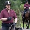 Prince Andrew appears pensive as he embarks on his weekly ride through the Windsor estate
