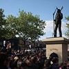 Dead man's fans again! Hundreds of Motörhead fans arrive in Stoke as statue of front man Lemmy famous for their hit Ace Of Spades is unveiled in his home town