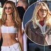 Bella Hadid is a dead ringer for sister Gigi as she steps out with newly-blonde hair and tiny waist on display