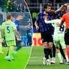 Shocking moment Barcelona's Inigo Martinez appears to SPIT on Inter Milan rival Francesco Acerbi during heated Champions League clash - and VAR cleared it
