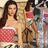 Emily Ratajkowski puts on a VERY leggy display in a red swimsuit as she models for a Gucci campaign during Cannes Film Festival