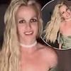 Britney Spears suffers MAJOR wardrobe malfunction as she models plunging dress for fans